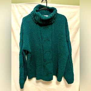 Dark Green/Teal Se7en cowl neck sweater